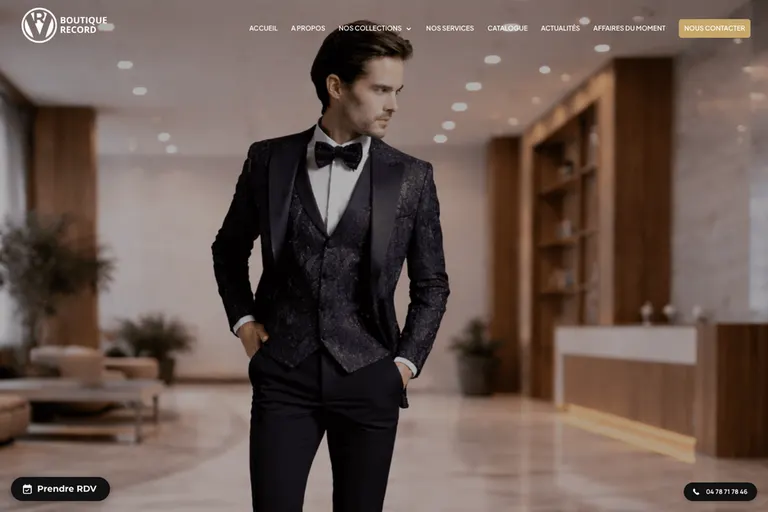 Page d'accueil du site Boutique Record, réalisé par Gentleview