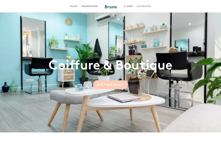 Page d'accueil du site Brune Lyon, réalisé par Gentleview