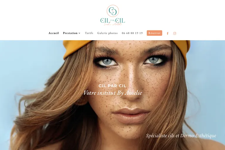 Page d'accueil du site Cil par Cil, réalisé par Gentleview