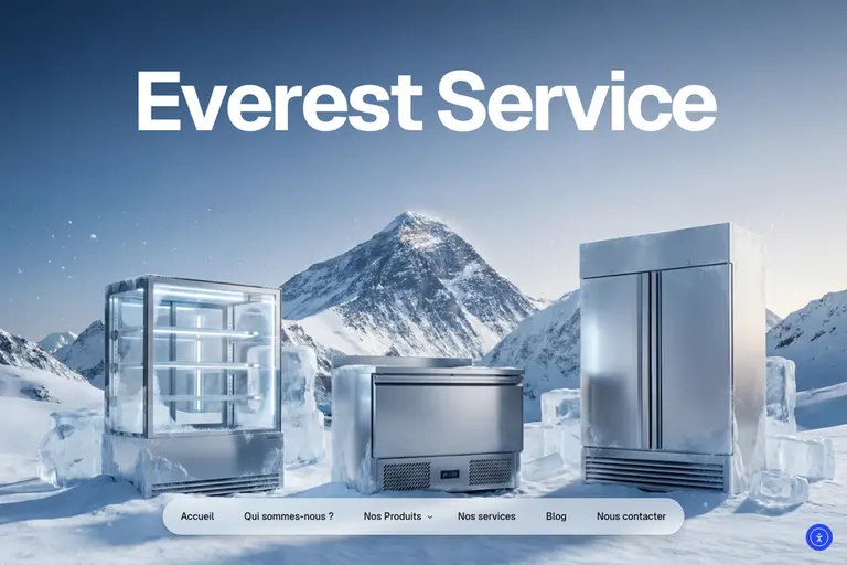 Page d'accueil du site Everest Service, réalisé par Gentleview