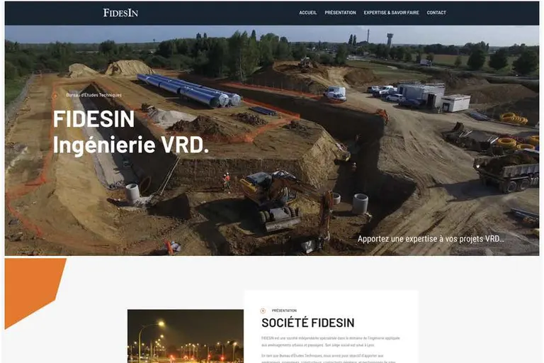 Page d'accueil du site Fidesin, réalisé par Gentleview