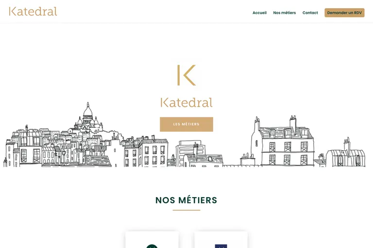 Page d'accueil du site Katedral, réalisé par Gentleview