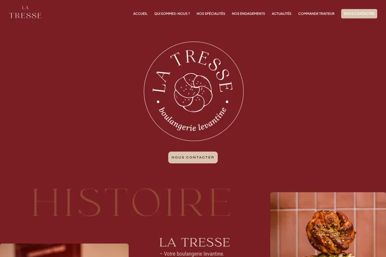 Page d'accueil du site La Tresse, réalisé par Gentleview