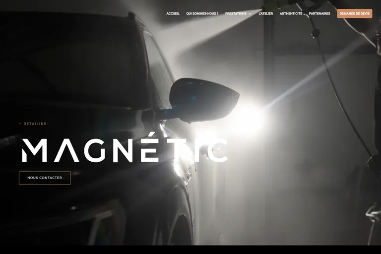 Page d'accueil du site Magnétic, réalisé par Gentleview