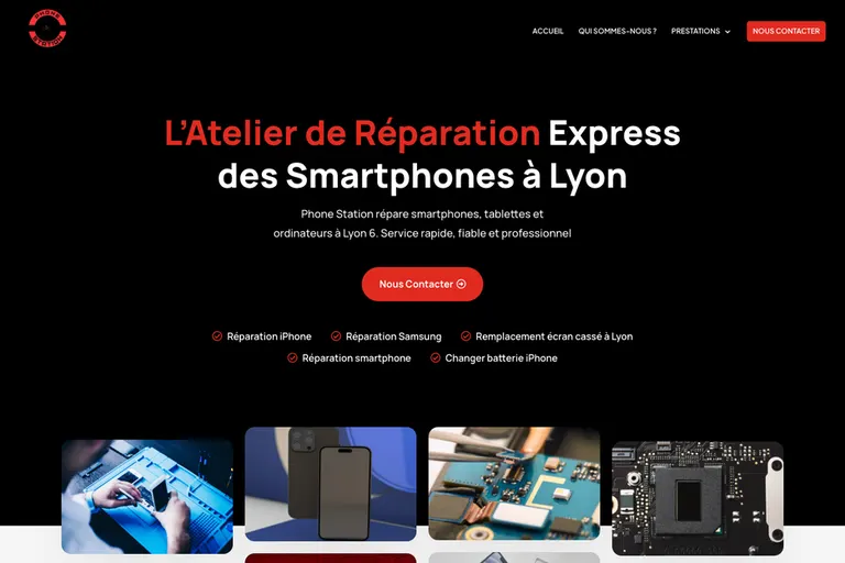 Page d'accueil du site Phone Station, réalisé par Gentleview