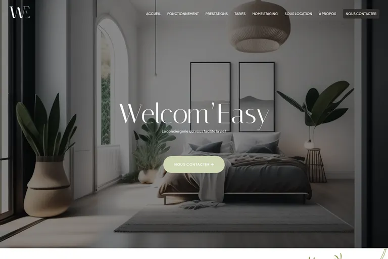 Page d'accueil du site Welcom'Easy, réalisé par Gentleview