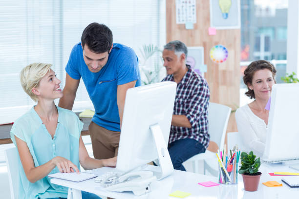 business team working in the computer in the office