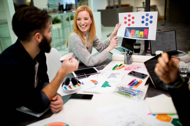 Creative young people working together