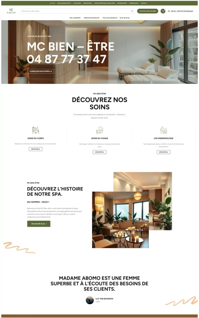 Site Internet Restaurant Lyon 21 Gentleview Site internet MC Bien-être réalisé par Gentleview