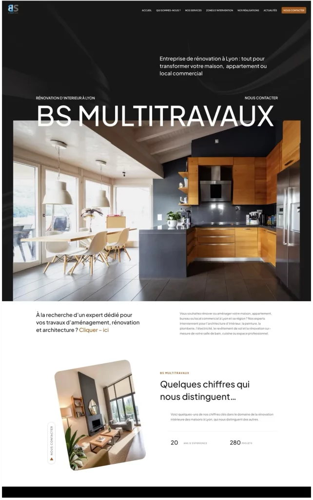 Site Internet Restaurant Lyon 33 Gentleview Site internet BS Multitravaux réalisé par Gentleview