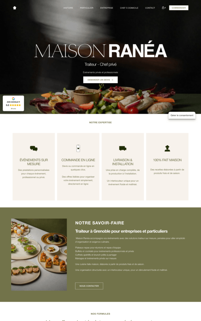 Site Internet Restaurant Lyon 13 Gentleview Site internet Maison Ranéa réalisé par Gentleview