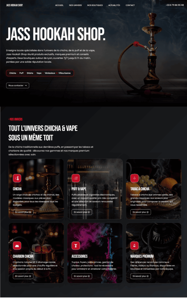 Site Internet Restaurant Lyon 11 Gentleview Site internet Jass Hookah Shop réalisé par Gentleview