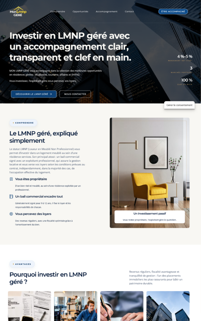 Site Internet Restaurant Lyon 41 Gentleview Site internet investissement lmnp réalisé par Gentleview